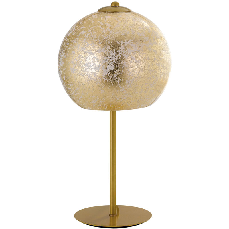 Image of Lampada da tavolo VANITY oro in vetro con cavo in tessuto (1xE27) - Oro