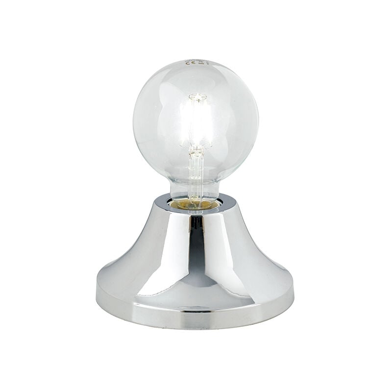 Image of Luce Ambiente E Design - Lampada da tavolo vesevus in metallo cromato - Cromo