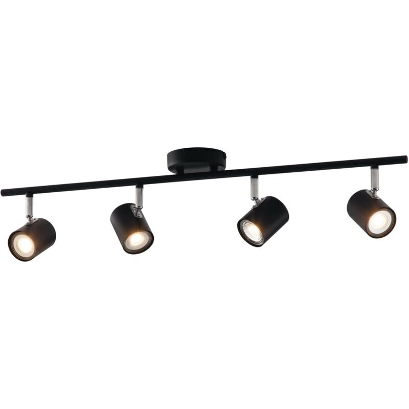 Spot zero in metallo nero con quattro punti luce