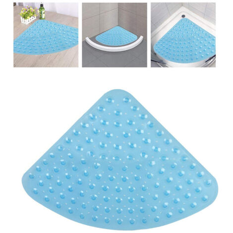 Fan Shaped Non Slip Bath Mat Shower Mat with Drain Hole PVC Anti Slip Mat