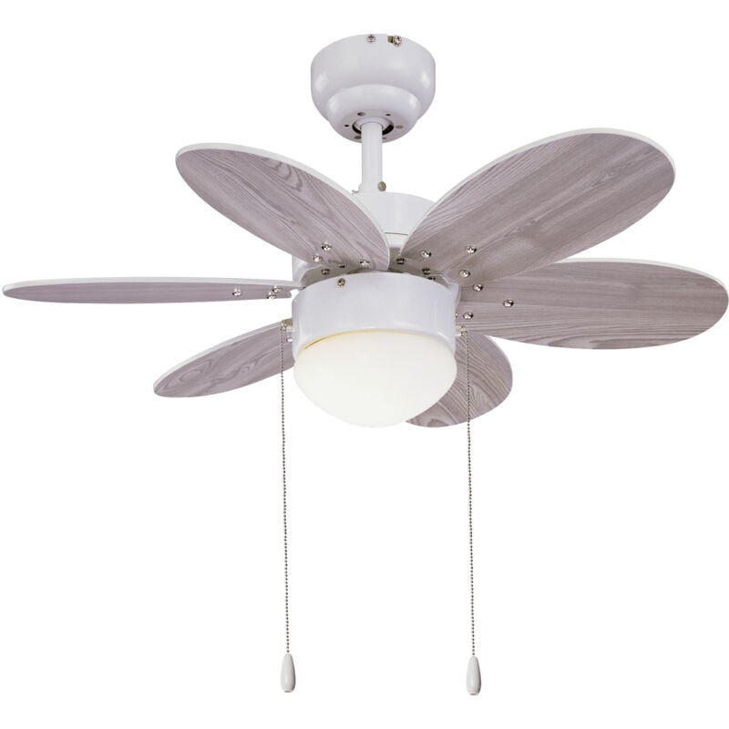 Sulion - Ceiling Fan Rainbow White with Lights and Pull Cords