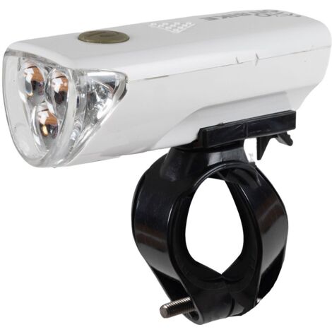 Fanale anteriore bici tre LED bianchi aggancio al manubrio