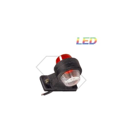 2 luci di ingombro laterali a LED, 12/24 V. Colore: rosso/bianco