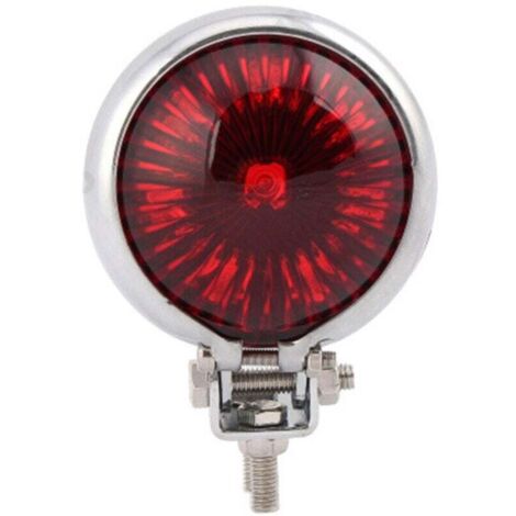 Fanale posteriore a LED per moto, luce freno e stop, cromato, per Chopper e Cafe