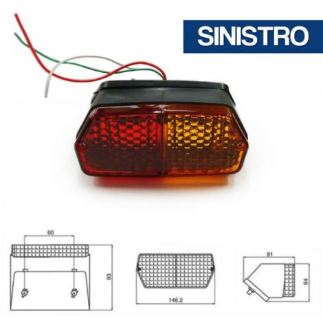 Fanale posteriore alogeno sinistro 145x65mm