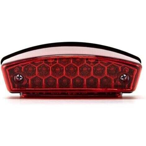 Fanale posteriore universale per moto 12V 21 LED, luce targa bianca, luce freno rossa (B)