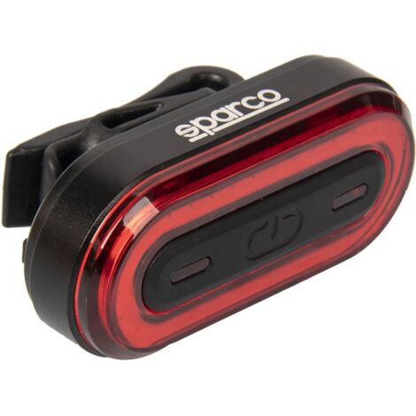 fanalino posteriore per bicicletta sparco in alluminio e silicone, 3 modalita' di illuminazione