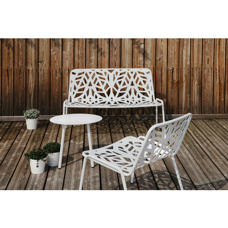 Fancy Relax Bianco sedia seduta giardino metallo acciaio interno esterno bar ristorante hotel mare made in Italy panchina