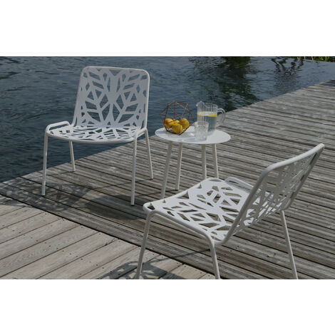 Fancy Relax P Bianco sedia seduta giardino metallo acciaio interno esterno bar ristorante hotel mare made in Italy