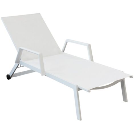 FANDANGO - lettino con struttura in alluminio verniciato bianca o antracite, textilene 2 x 1