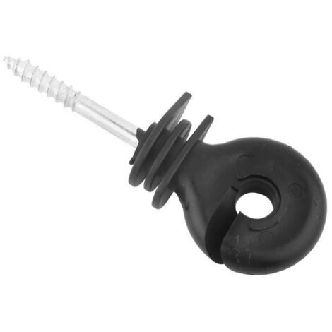 Fanguo-Isolateur annulaire à visser 50 pièces-ensemble noir vis en anneau isolants accessoires de clôture électrique pour
