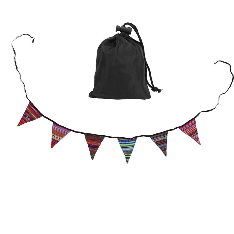 Fanion Triangle Extérieur 6 Drapeaux Colorés pour Décoration de Tente de Camping