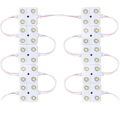 Fantablau 12V 10x4 Kit de lampe de voiture à LED Lampe de bande de plafond de toit lumineux Blanc brillant