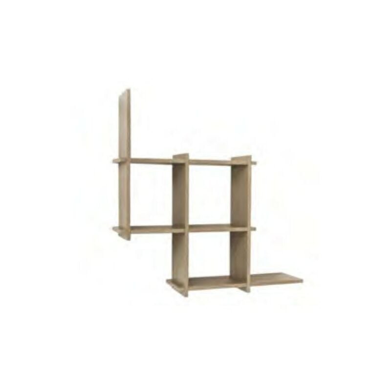 Argonauta - Fantastique bibliothèque murale 6 étagères chêne gris 21x70 cm