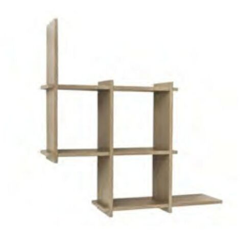 Fantastisches Wandbücherregal 6 Regale Eiche grau 21x70 cm