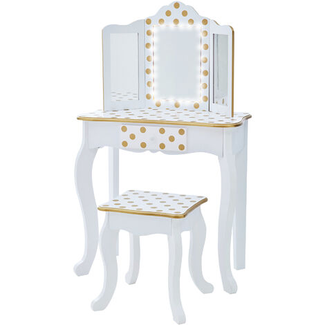 White and gold dressing table
