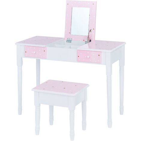 Fantasy Fields By Teamson Kids 'Kate' Play Dressing Table/Vanity with Storage Pink/White TD-13295A