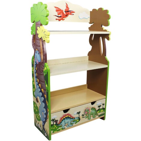 TEAMSON KIDS Fantasy Fields - Kinderbücherregal aus Holz Dinosaurier Holz Stauraum TD-0069A