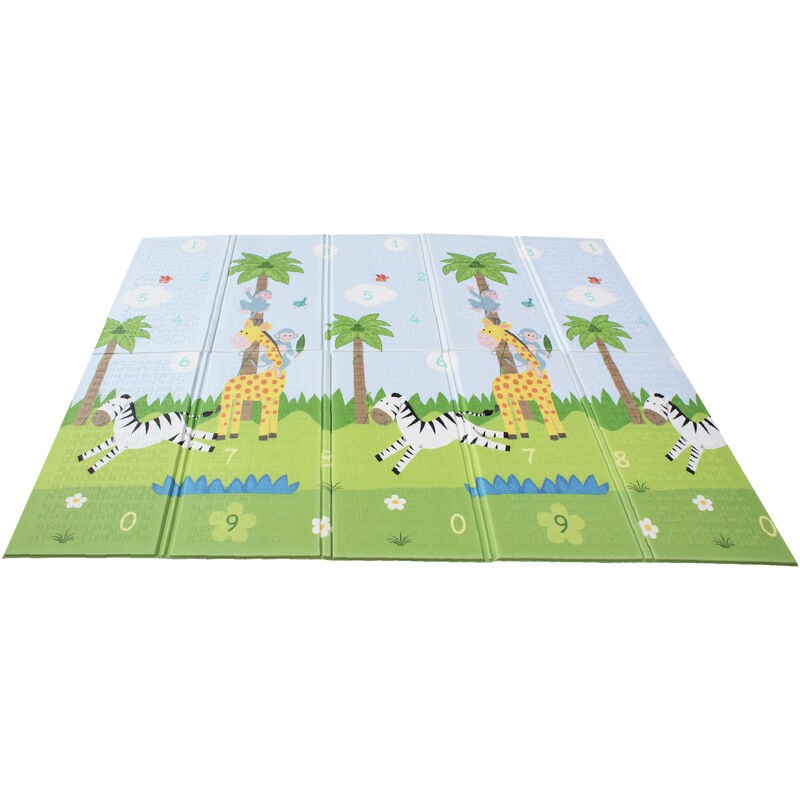 Fantasy Fields Large Baby Crawling Mat Play Mat Soft Foam Reversible Portable Crawl Mat Safari Themed PS-PM001