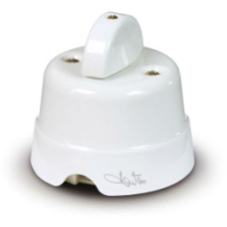 Fanton 10AX 250V Interrupteur mural et interrupteur inverseur en céramique Blanc 84001