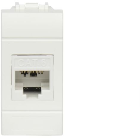 FANTON 23713-36 Presa dati RJ45 UTP 180° cat.6 crimpaggio senza utensile con adattatore per placche e supporti BTICINO LIVING LIGHT