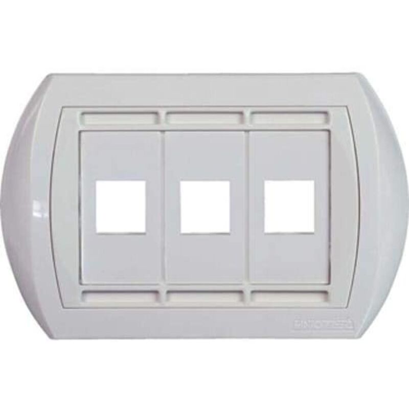 Placca 3 Uscite Modulo Rj45 Bianca 23952 Fanton