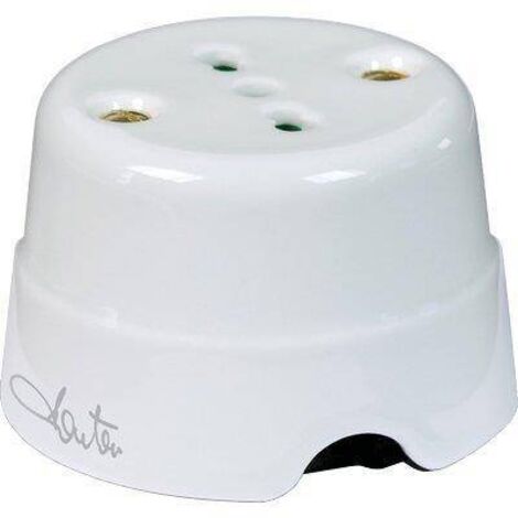 Fanton 2P+E 10/16A zweipolige Keramik-Wandsteckdose weiß 84010