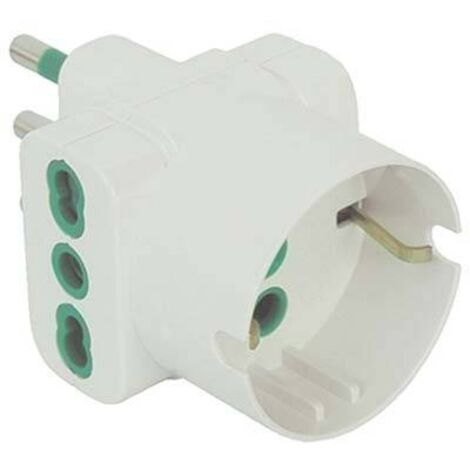 Fanton 2P+T Adapter und 2 Steckdosen und 1 Schuko 82640-E