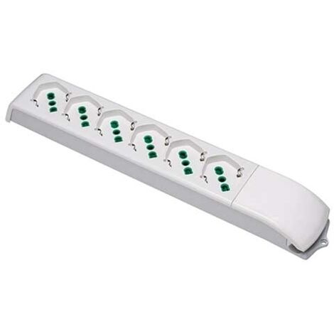 FANTON 410230 Multipresa Fido senza Cavo 6 Prese Bipasso schuko 2P+T 16A, Bianca