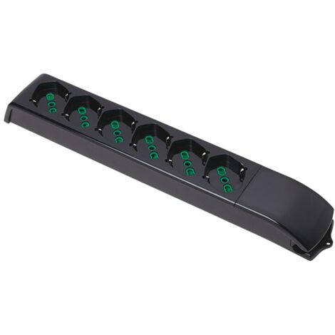 FANTON 410231 Multipresa Fido senza Cavo 6 Prese Bipasso schuko 2P+T 16A, colore nero