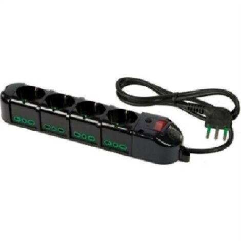 Fanton 42135 Multipresa A 4 Cavo 1,5mt  2P+T 16A Nero