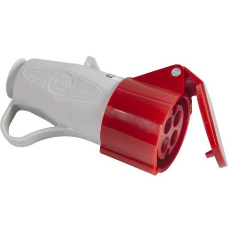 FANTON 71010 Dreiphasige rote Mobilsteckdose 3P+E 16A 380-415V 6h IP44 mit Schraubverkabelung