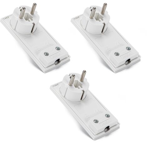 FANTON 80065-B3 3 pz Spine schuko ultrapiatta salvaspazio orientabile 2P+T 16A mod. CLOCK colore bianco