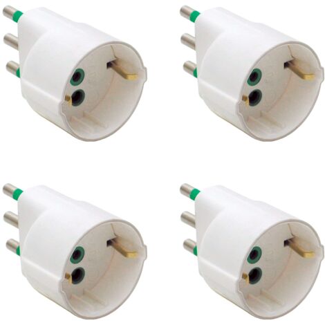 FANTON 82130-B4 - set 4pz adattatore da spina grande 16A a presa schuko colore bianco