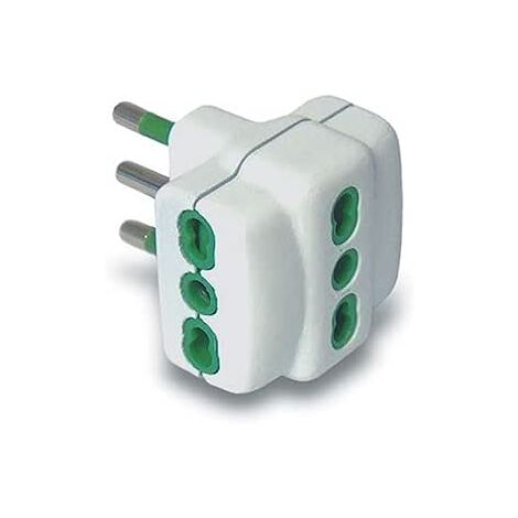Fanton 82630-E Dreifachadapter Italienischer Stecker 2P+T 16A 3 italienische Zweiwegesteckdosen 2P+T 16A -