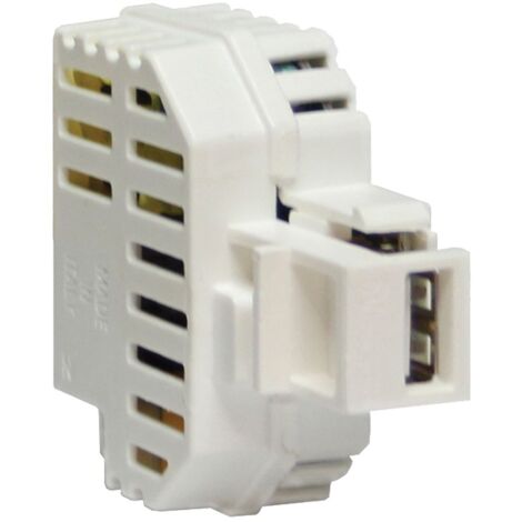 FANTON 82890 Einbau-Netzteil-Ladegerät mit KEYSTONE-Kupplung, 1 USB-A 5V 2,1A-Buchse