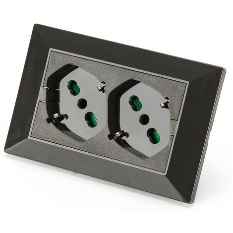Fanton caja de enchufes mÚltiples para 3 mÓdulos con 2 tomas universales gris antracita 42101