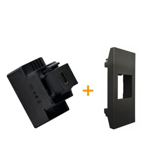 Fanton caricatore 1 USB-C 3A Ricarica rapida 18W Compatibile Vimar Linea Nero - 82901