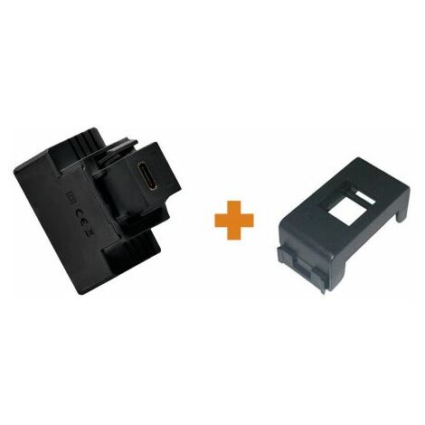 Fanton caricatore 1 USB-C 3A Ricarica rapida 18W da incasso Abb Elos nero - 82902