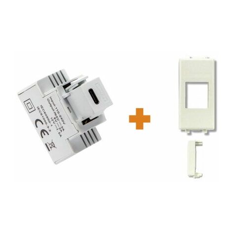 Fanton caricatore 1 USB-C 3A Ricarica rapida 18W da incasso AVE Domus bianca - 82901