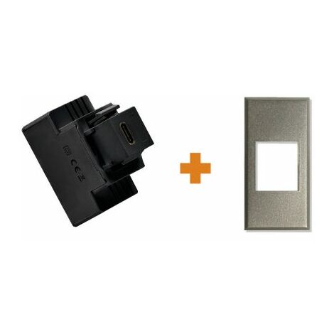 Fanton caricatore 1 USB-C 3A Ricarica rapida 18W da incasso Bticino Axolute argento - 82902