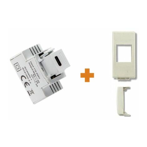 Fanton caricatore 1 USB-C 3A Ricarica rapida 18W da incasso Bticino Luna - 82901