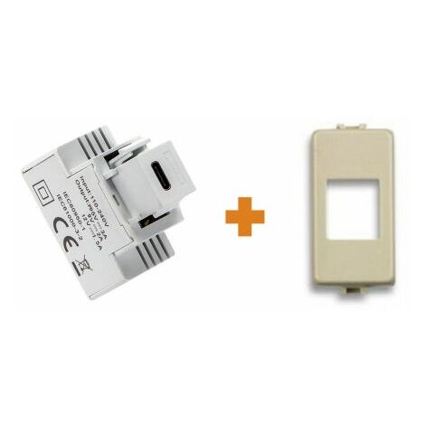 Fanton caricatore 1 USB-C 3A Ricarica rapida 18W da incasso Bticino Magic TT - 82901
