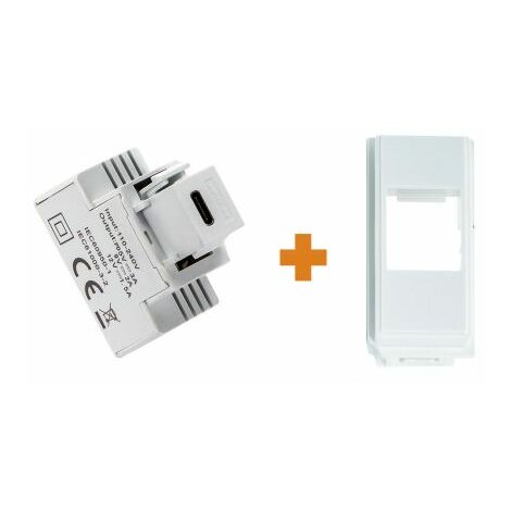 Fanton caricatore 1 USB-C 3A Ricarica rapida 18W da incasso Bticino Now bianco - 82901