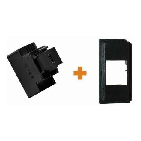 Fanton caricatore 1 USB-C 3A Ricarica rapida 18W da incasso Bticino Now nera - 82902