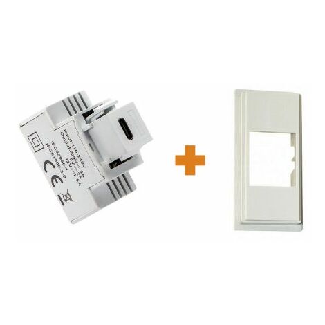Fanton caricatore 1 USB-C 3A Ricarica rapida 18W da incasso Bticino Now sabbia - 82901