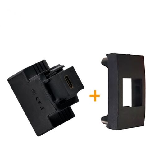 Fanton caricatore 1 USB-C 3A Ricarica rapida 18W da incasso Compatibile ABB Mylos Nero - 82901