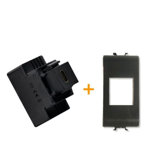 Fanton caricatore 1 USB-C 3A Ricarica rapida 18W da incasso Compatibile Gewiss Chorus Nero - 82901