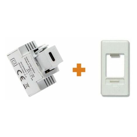 Fanton caricatore 1 USB-C 3A Ricarica rapida 18W da incasso Gewiss System bianca - 82901