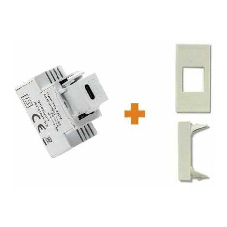 Fanton caricatore 1 USB-C 3A Ricarica rapida 18W da incasso Legrand Mosaic bianco - 82901